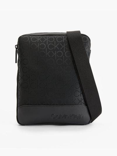 Calvin Klein Táskák & Kiegészítők HU287863 | Calvin Klein Flat Logo Férfi Crossbody Táska Fekete